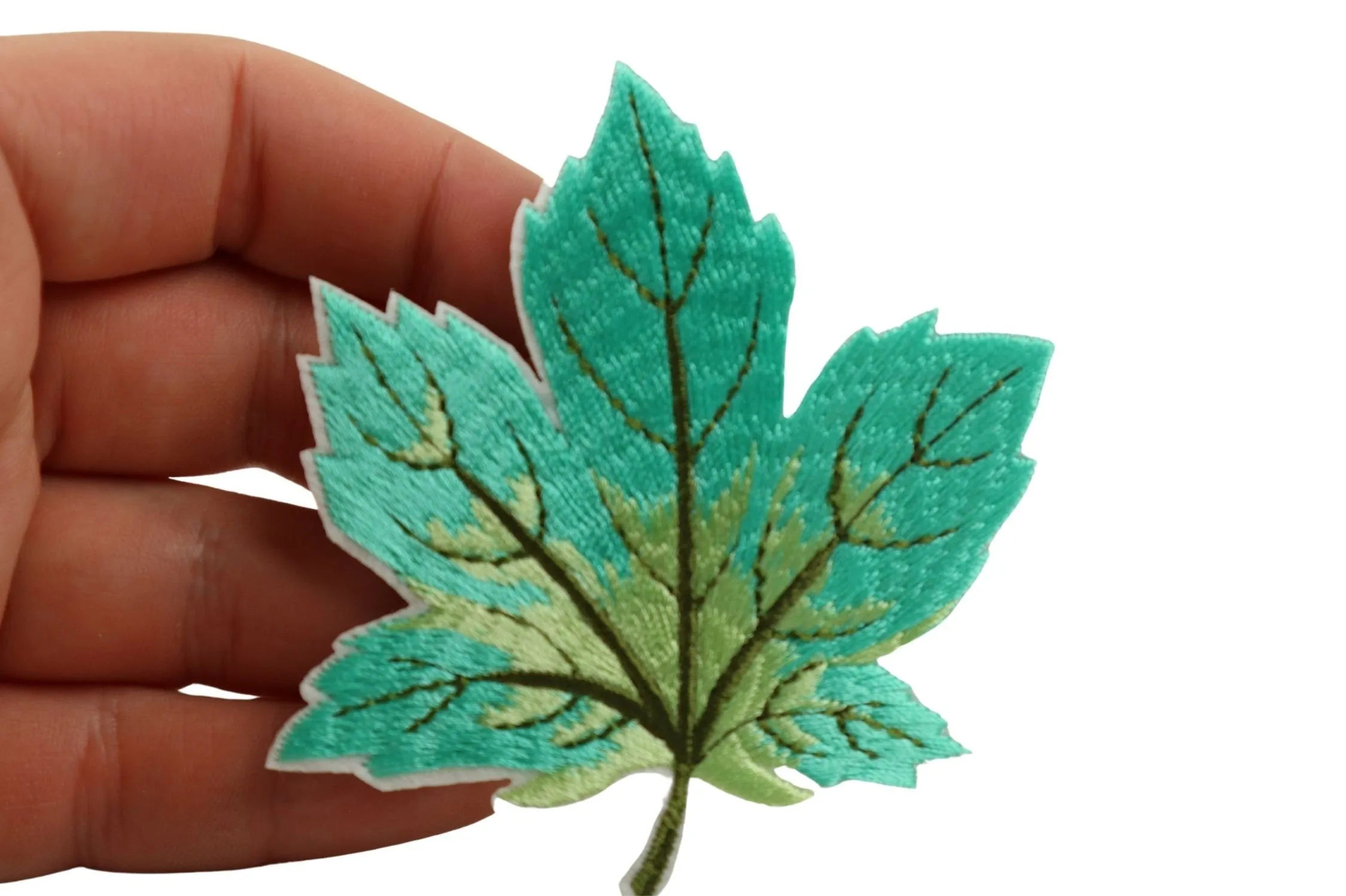 10 Pcs Maple Leaf Patch, Cyan 3.1 Inch Iron On Patch Embroidery, Sycamore leaf Patch, Sew On Patch, Embroidered Patch, Applique