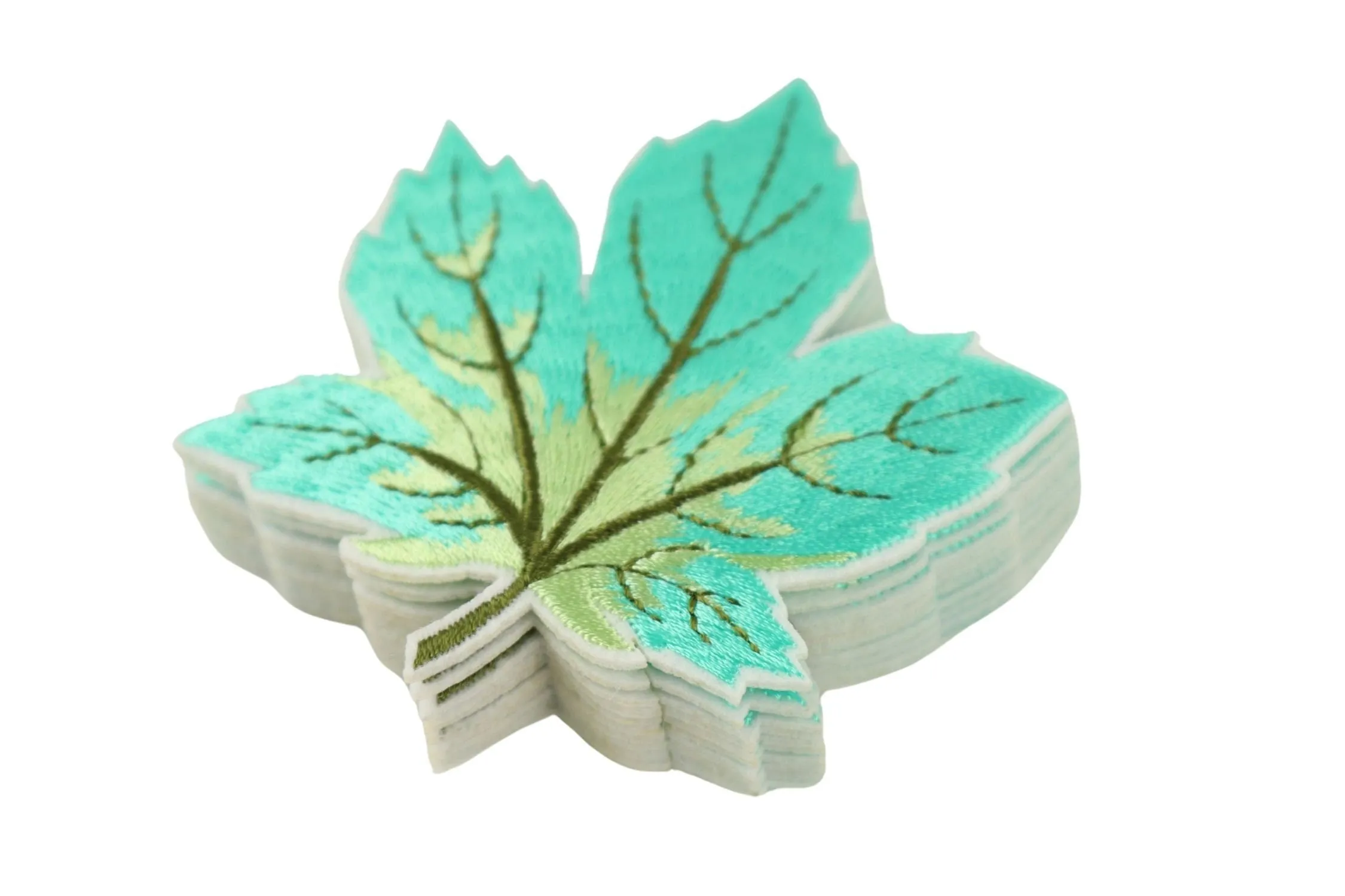 10 Pcs Maple Leaf Patch, Cyan 3.1 Inch Iron On Patch Embroidery, Sycamore leaf Patch, Sew On Patch, Embroidered Patch, Applique