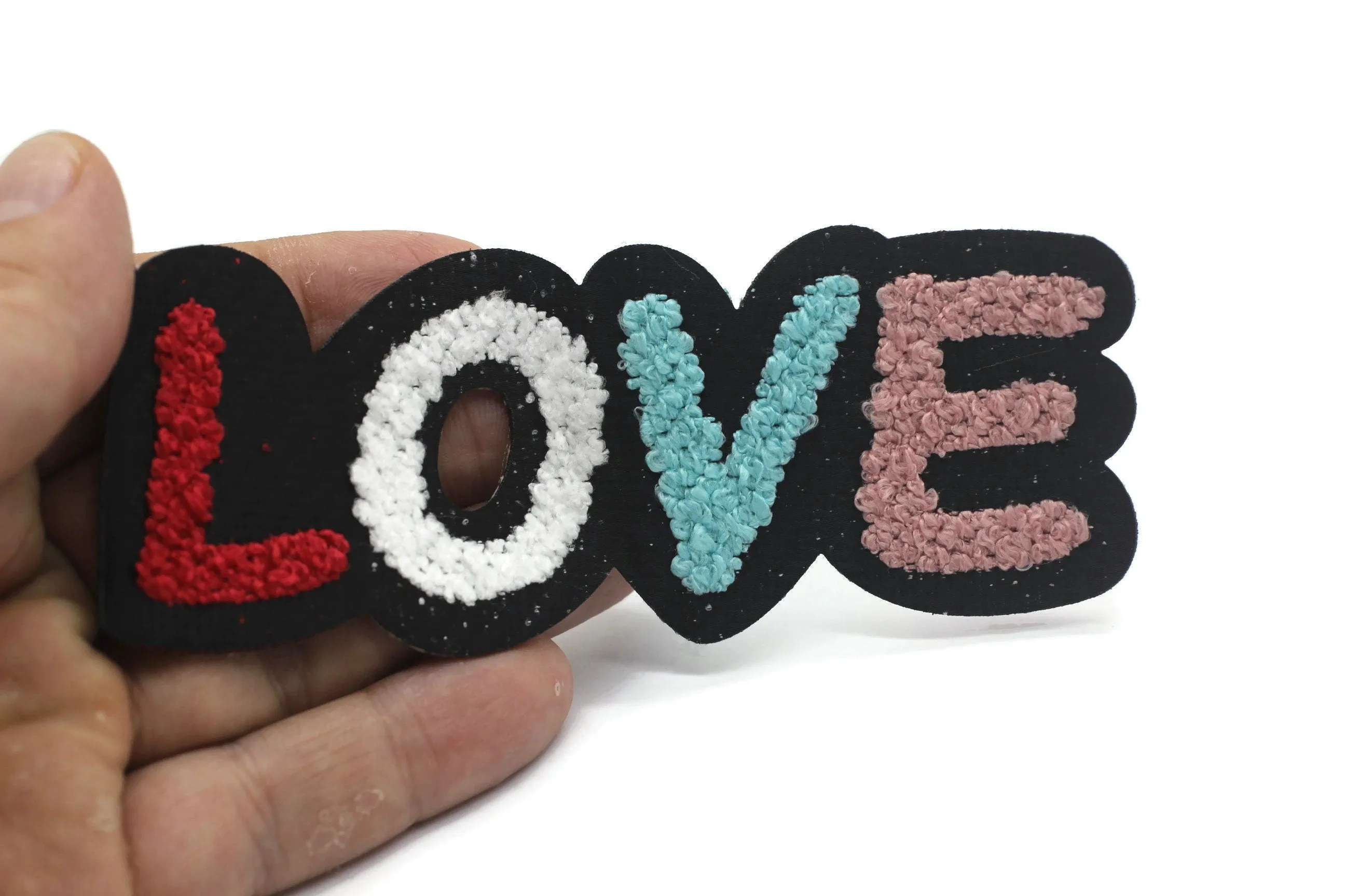 12 Pcs Colorfol Love Patch 4.5x1.7 Inch Iron On Patch Embroidery, Custom Patch, High Quality Sew On Badge for Denim, Applique, Peace Patches