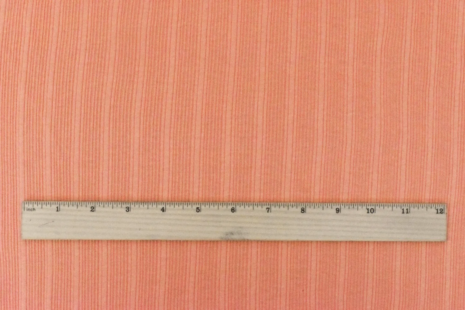 2 YD PC-Coral Orange Solid Stretch Rib Knit Fabric