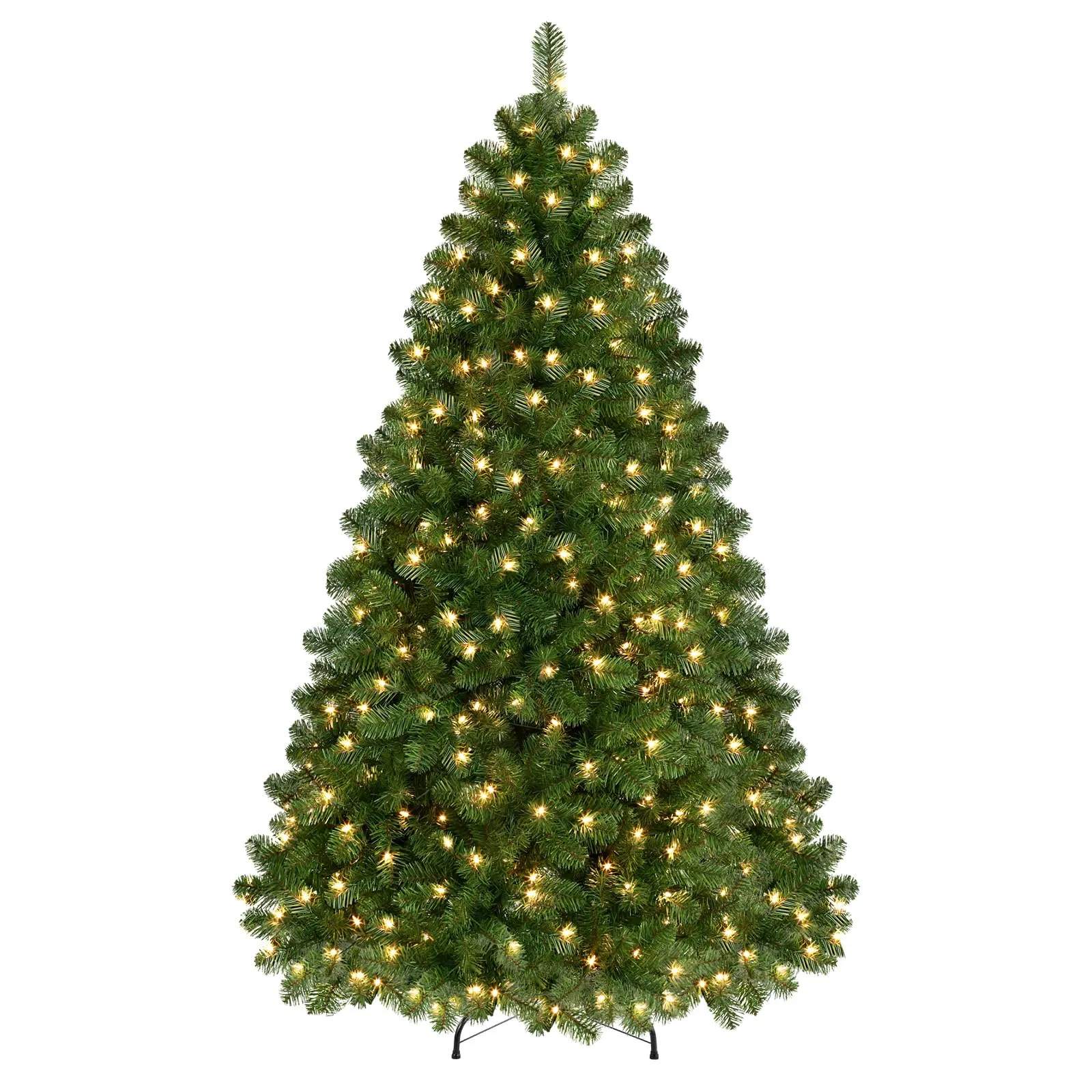 7.5ft Prelit 350 Warm White Lights 998 Branch Premium Artificial Hinged Christmas Tree-Green