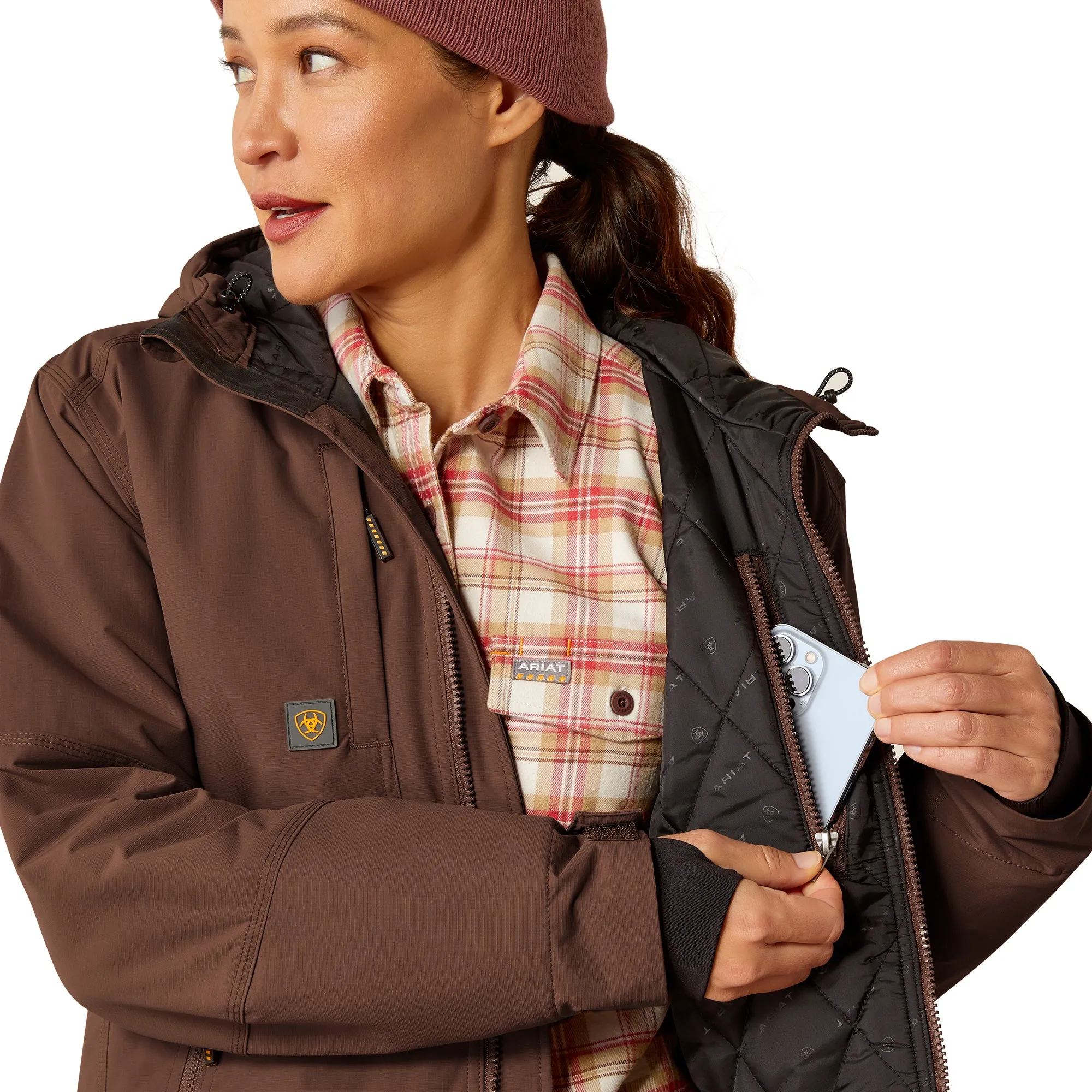 Ariat Ladies Cordura Ripstop Aztec Brown Insulated Jacket 10052432