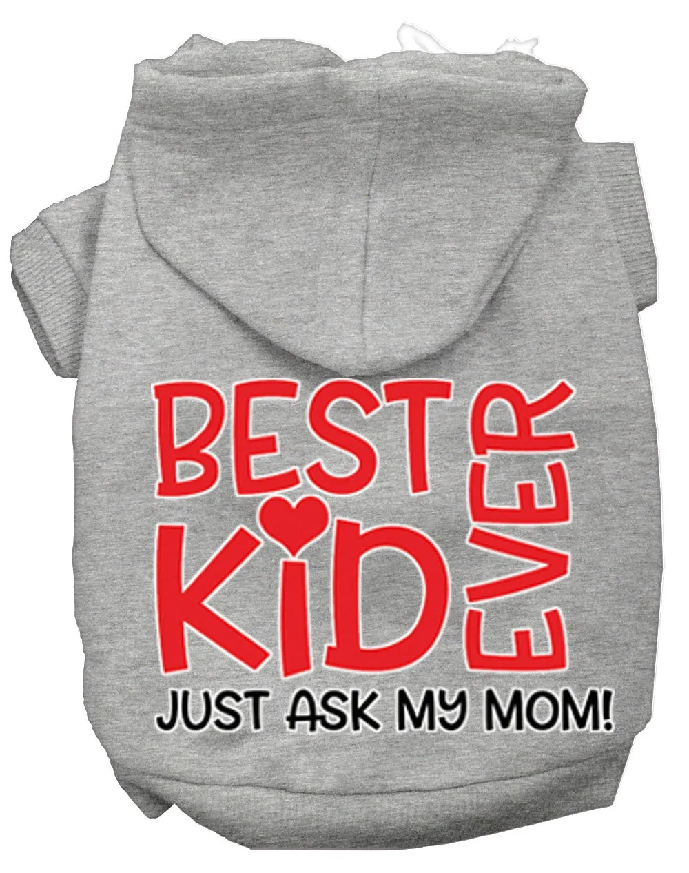 Ask My Mom Screen Print Dog Hoodie Grey M