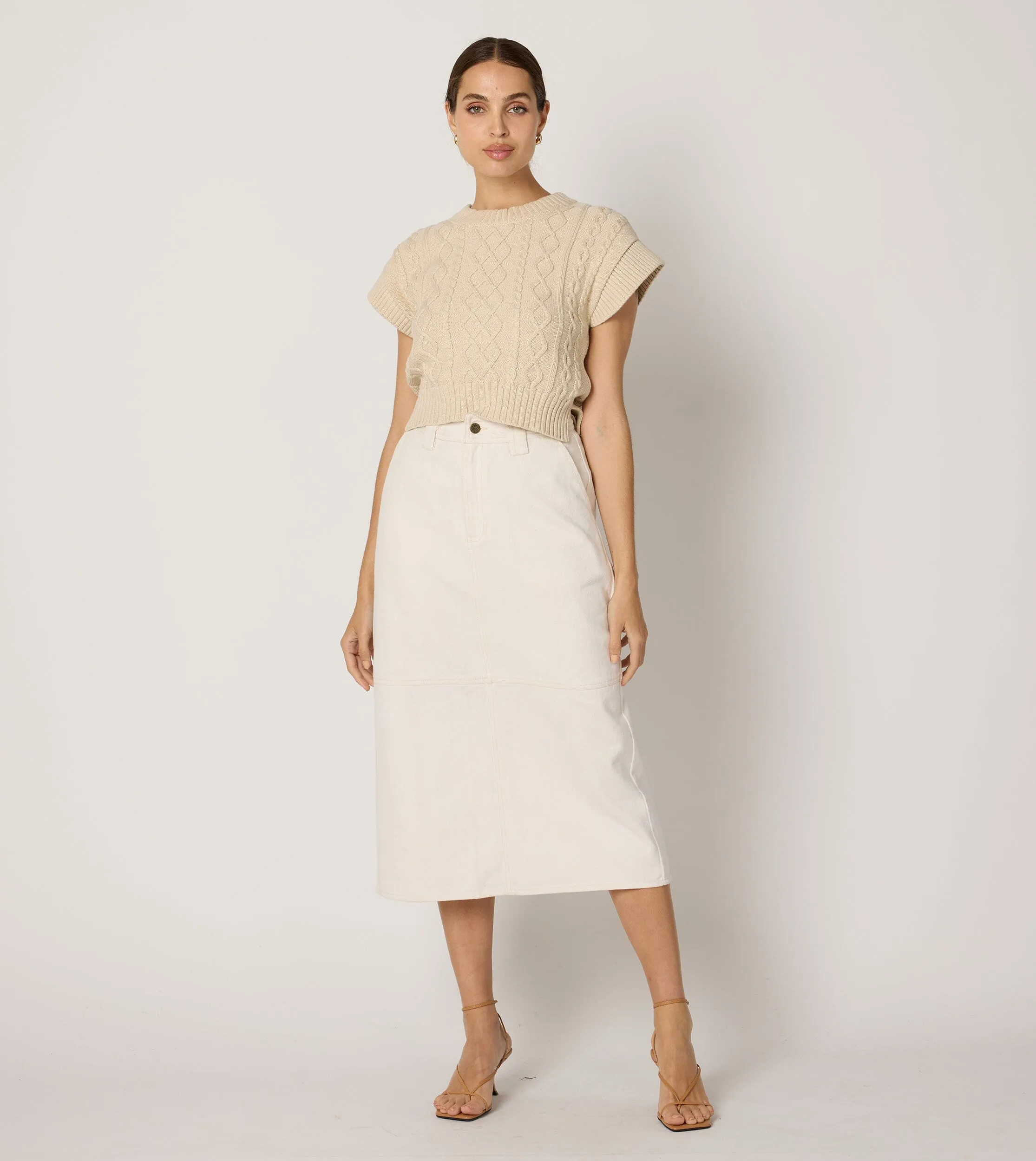 Backus Midi Skirt | Dark Ivory