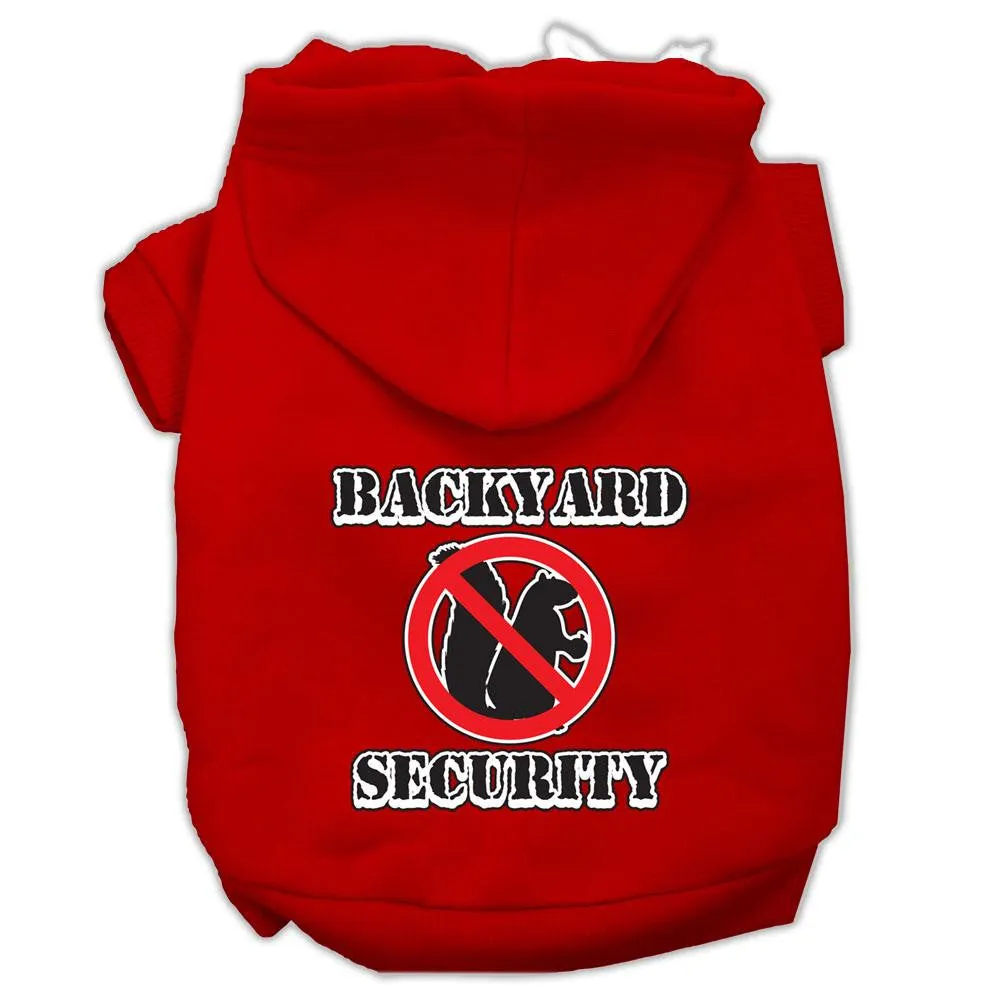 Backyard Security Screen Print Pet Hoodies Red Size XS (8)