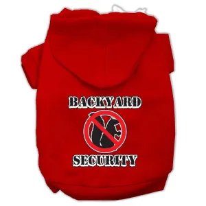 Backyard Security Screen Print Pet Hoodies Red Size XS (8)