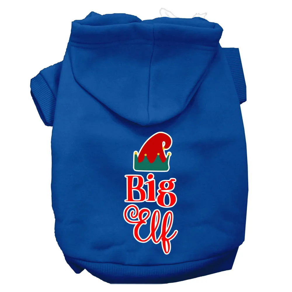 Big Elf Screen Print Dog Hoodie Blue Xl