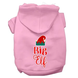 Big Elf Screen Print Dog Hoodie Light Pink Xl