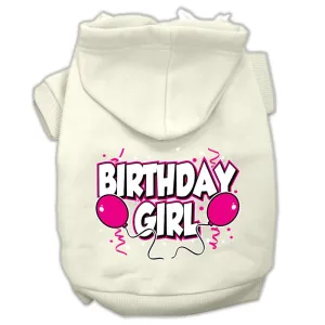 Birthday Girl Screen Print Pet Hoodies Cream Size Med (12)