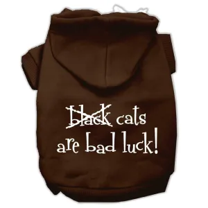 Black Cats are Bad Luck Screen Print Pet Hoodies Brown Size Lg (14)