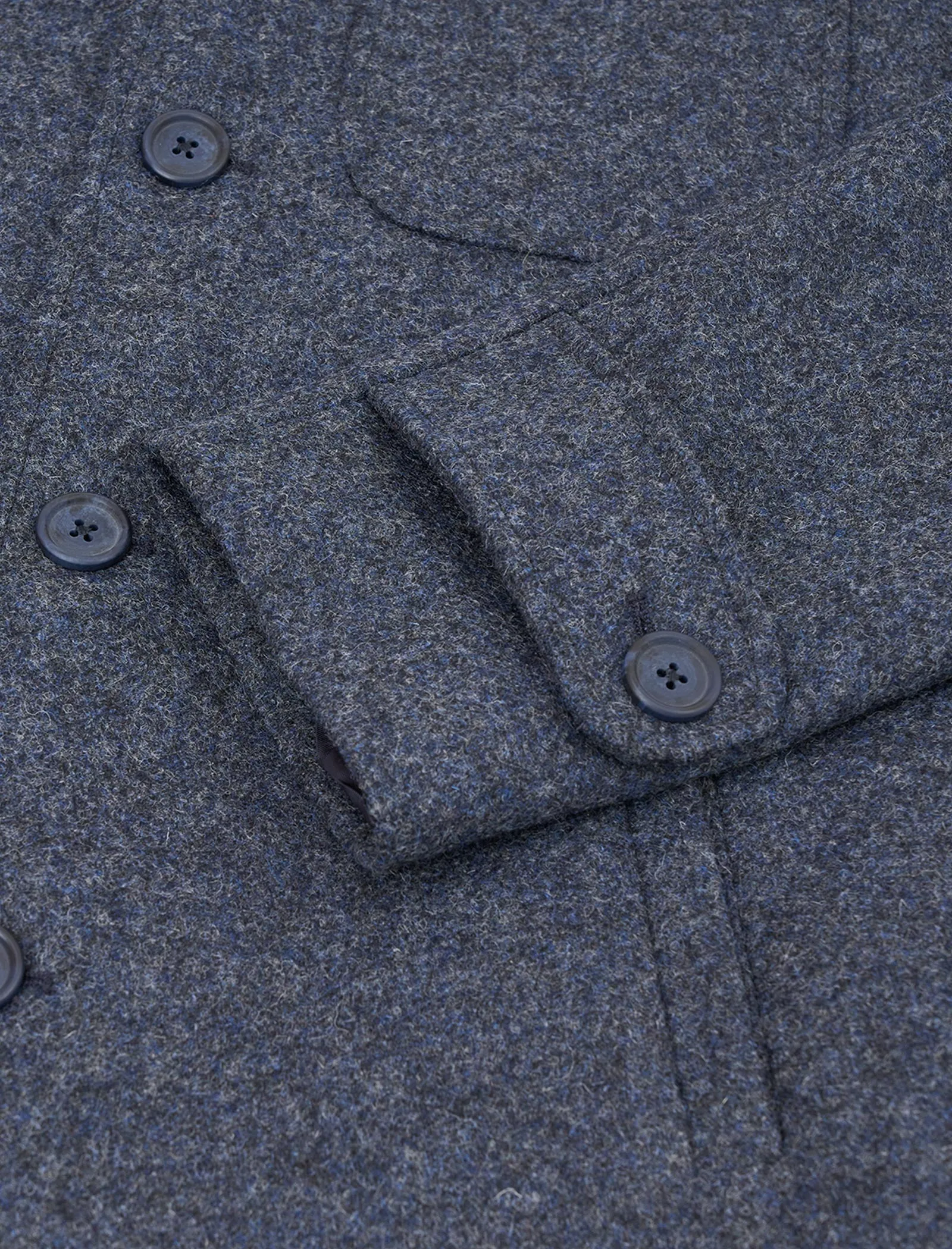 Blue Melange Wool Overcoat