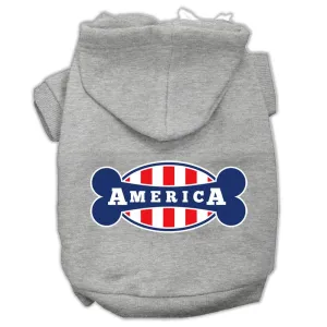 Bonely In America Screen Print Pet Hoodies Grey Size Xxxl (20)