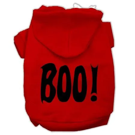 BOO! Screen Print Pet Hoodies Red Size Lg (14)