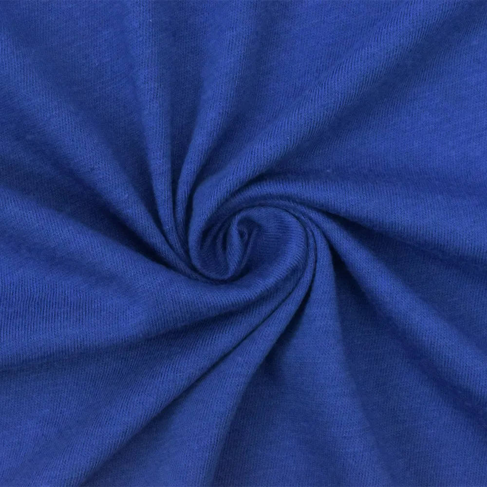 Captain Blue Slub Stretch Jersey Knit Fabric