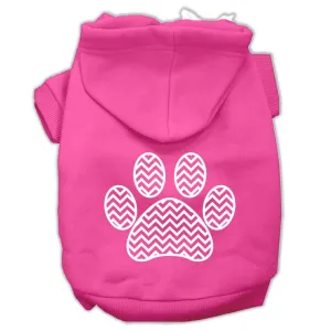 Chevron Paw Screen Print Pet Hoodies Bright Pink Size XXL (18)