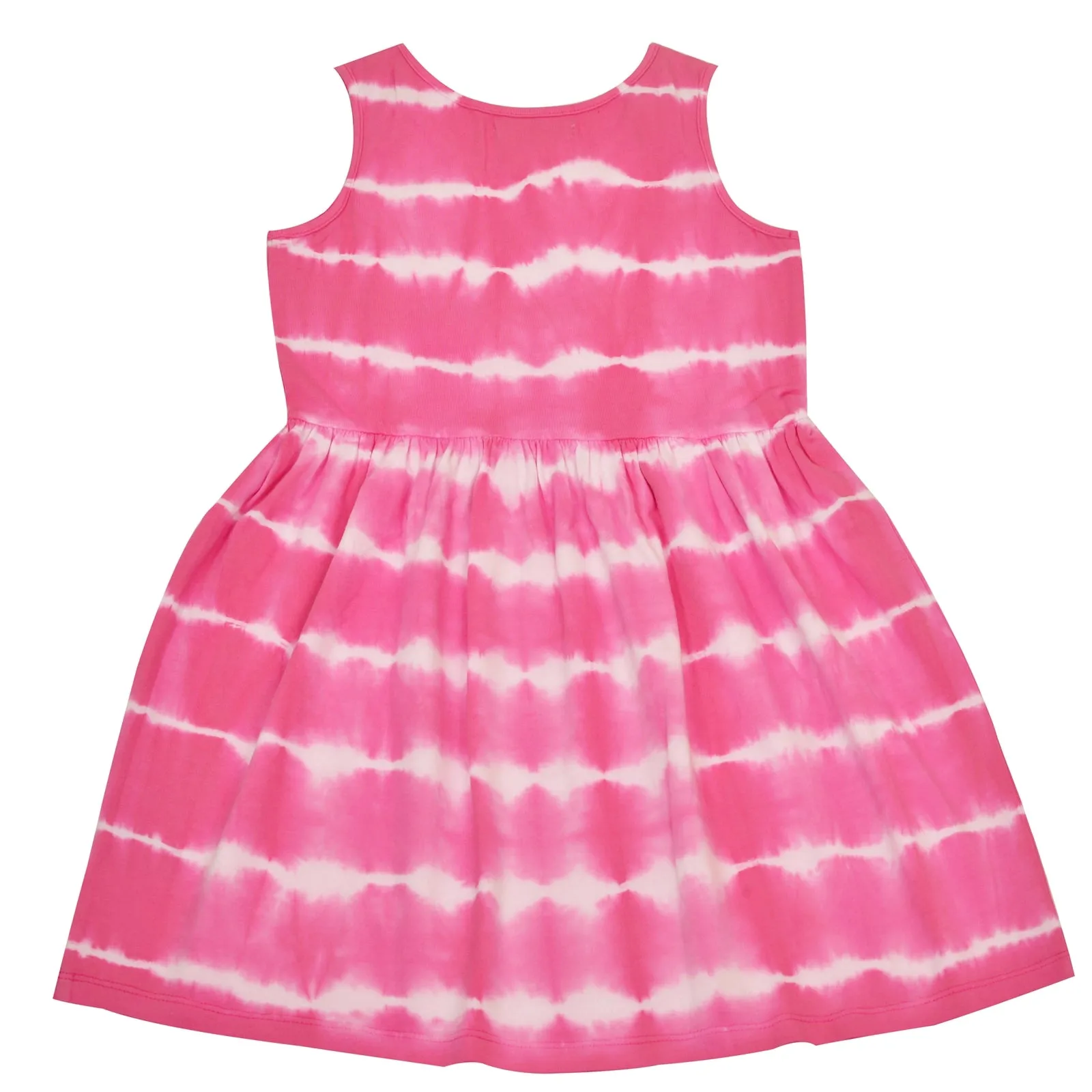 CrayonFlakes Kids Wear for Girls 100% Cotton Sleeveless Tie & Dye Frock Dress