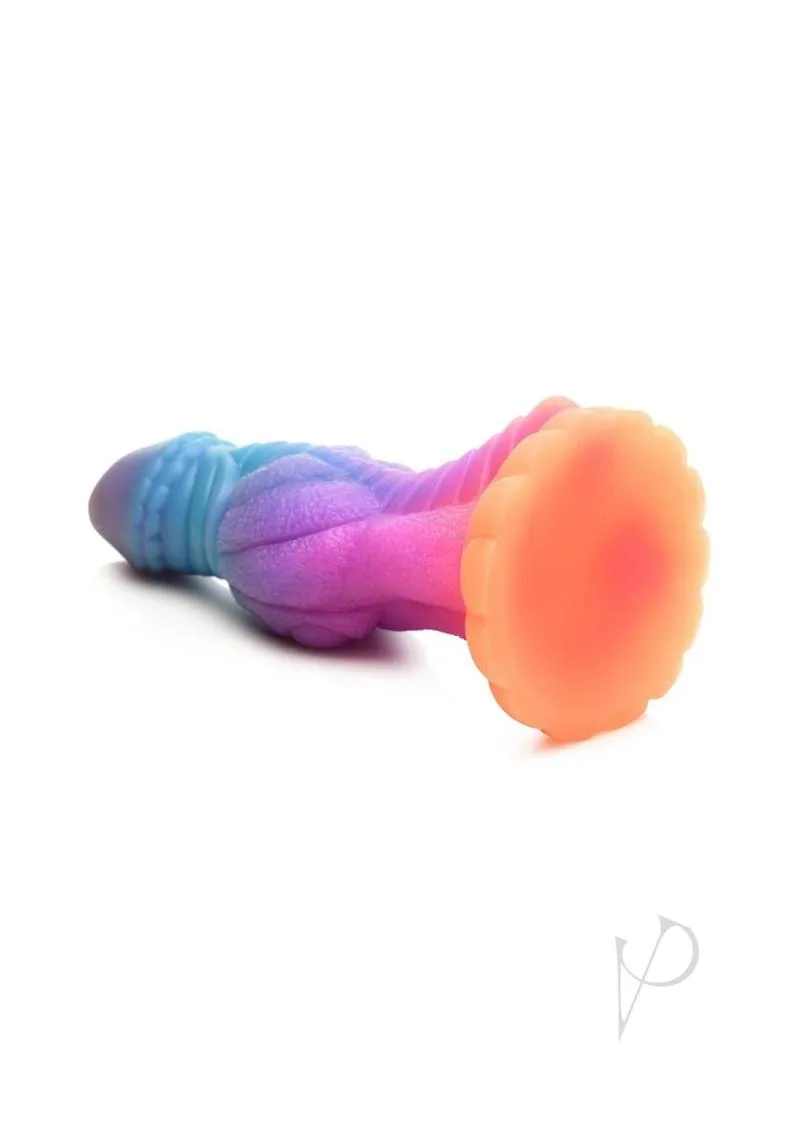 Creature Cocks Galactic Cock Alien Creature Glow in the Dark Silicone Dildo Multicolor