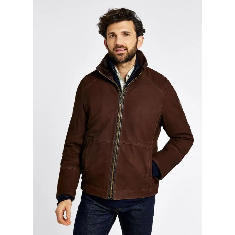 Dubarry Merriman Sherpa Lined Mens Leather Jacket - Walnut