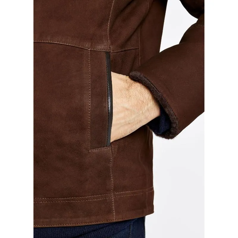 Dubarry Merriman Sherpa Lined Mens Leather Jacket - Walnut