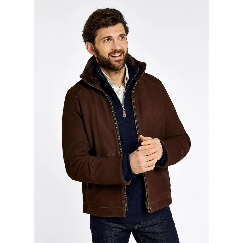 Dubarry Merriman Sherpa Lined Mens Leather Jacket - Walnut