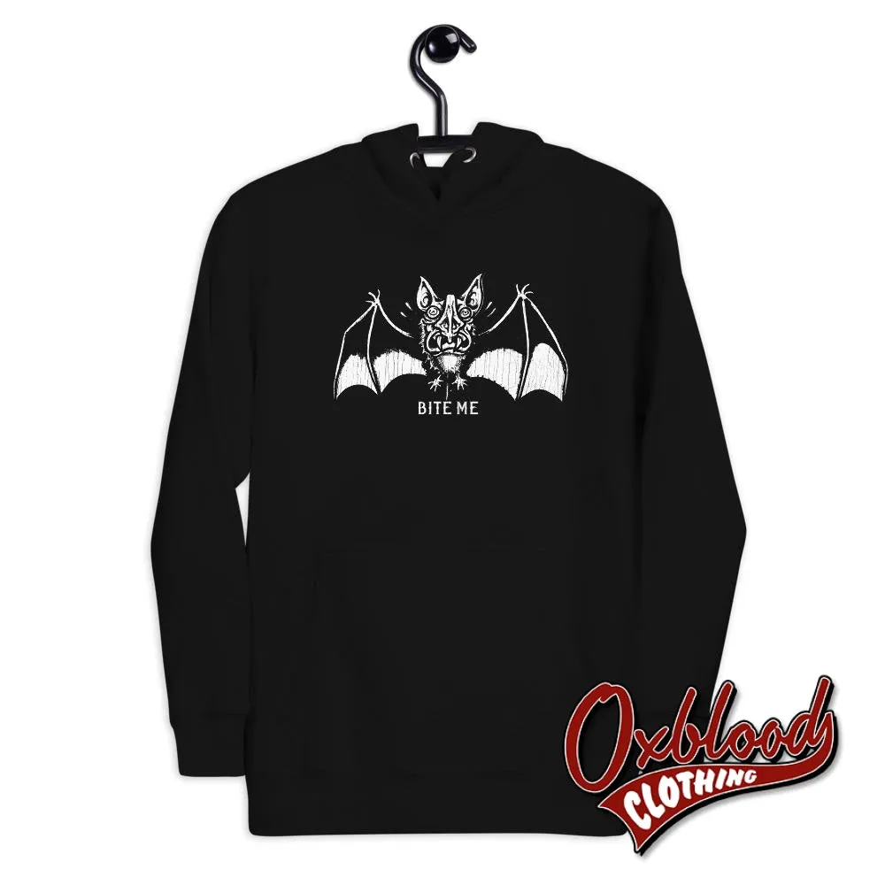 Funny Gothic "Bite Me" Vampire Bat Hoodie