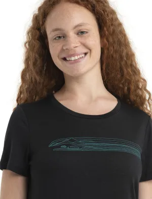 Icebreaker Merino 150 Tech Lite II SS T-Shirt Camping Lines (Women's) Black