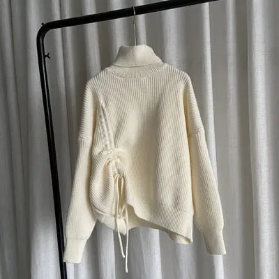 Knit Turtleneck With Drawstring