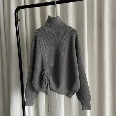 Knit Turtleneck With Drawstring