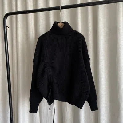 Knit Turtleneck With Drawstring