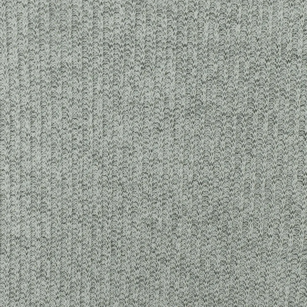 Light Icy Gray-Black Texture Stretch 2X2 Rib Knit Fabric