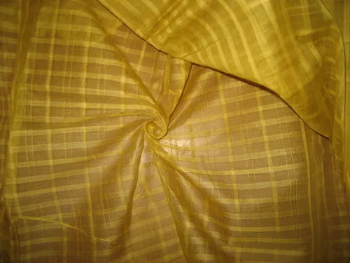 Mustard color Cotton Organdy Plaids~Width 44&quot;