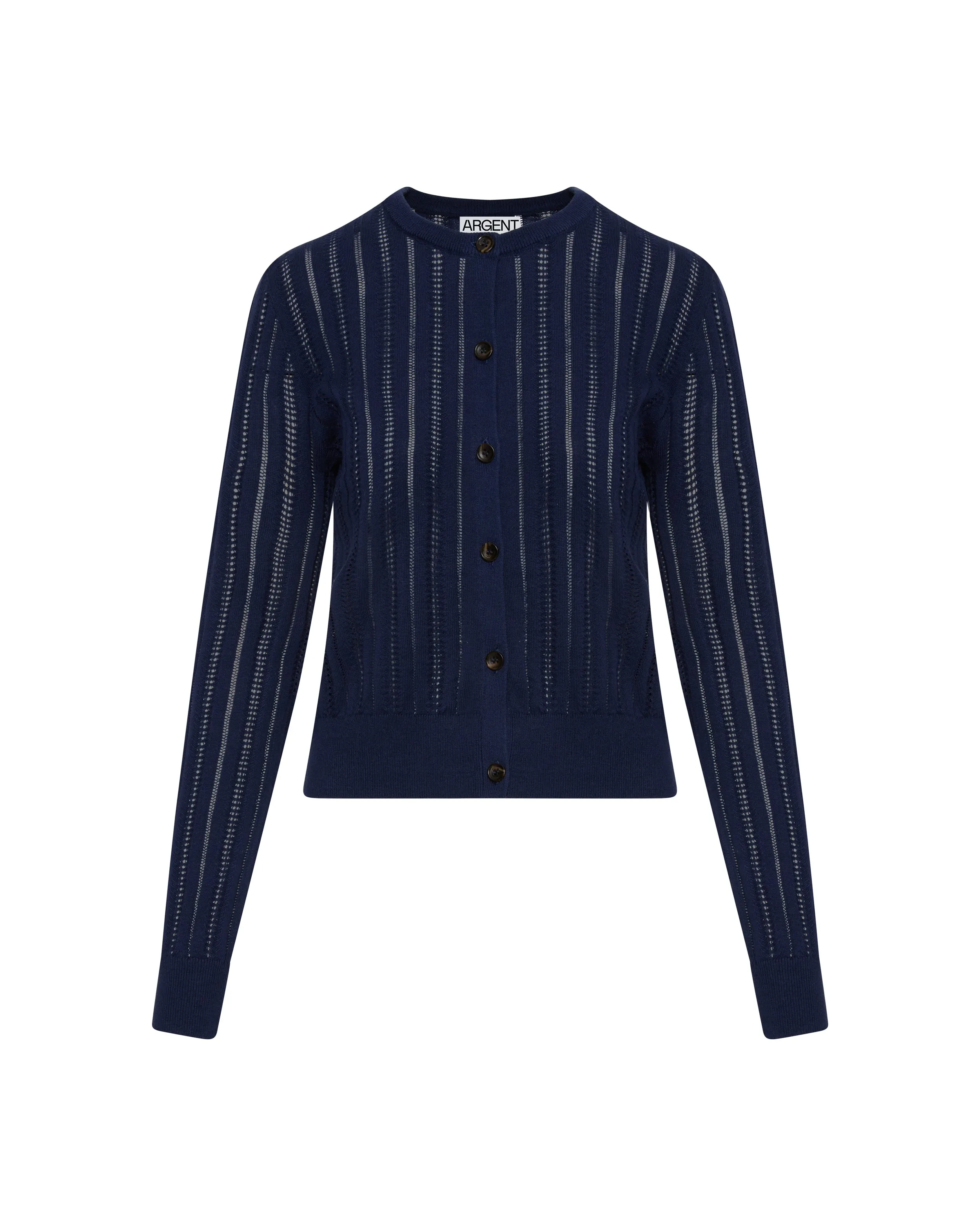 Open Cable Cardigan in Cotton | Navy