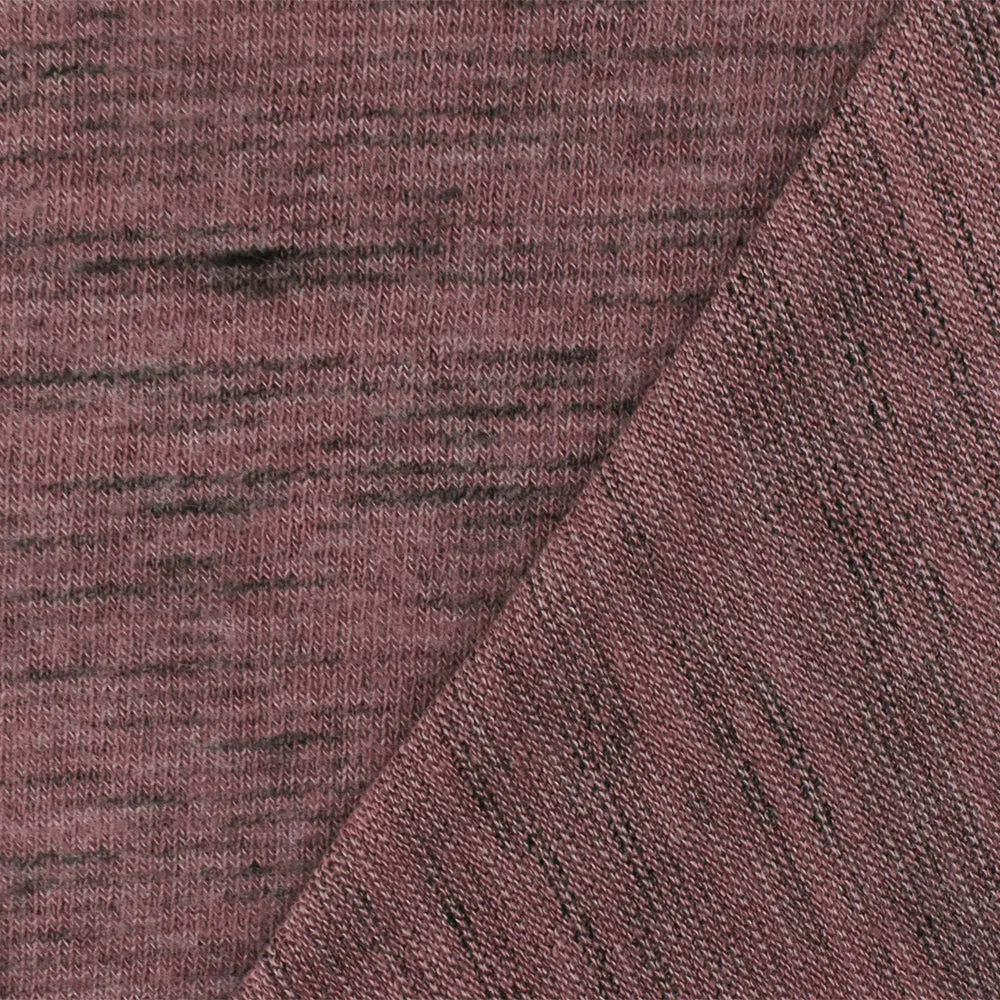 Rouge Pink-Black Slub Stretch Brushed Jersey Knit Fabric