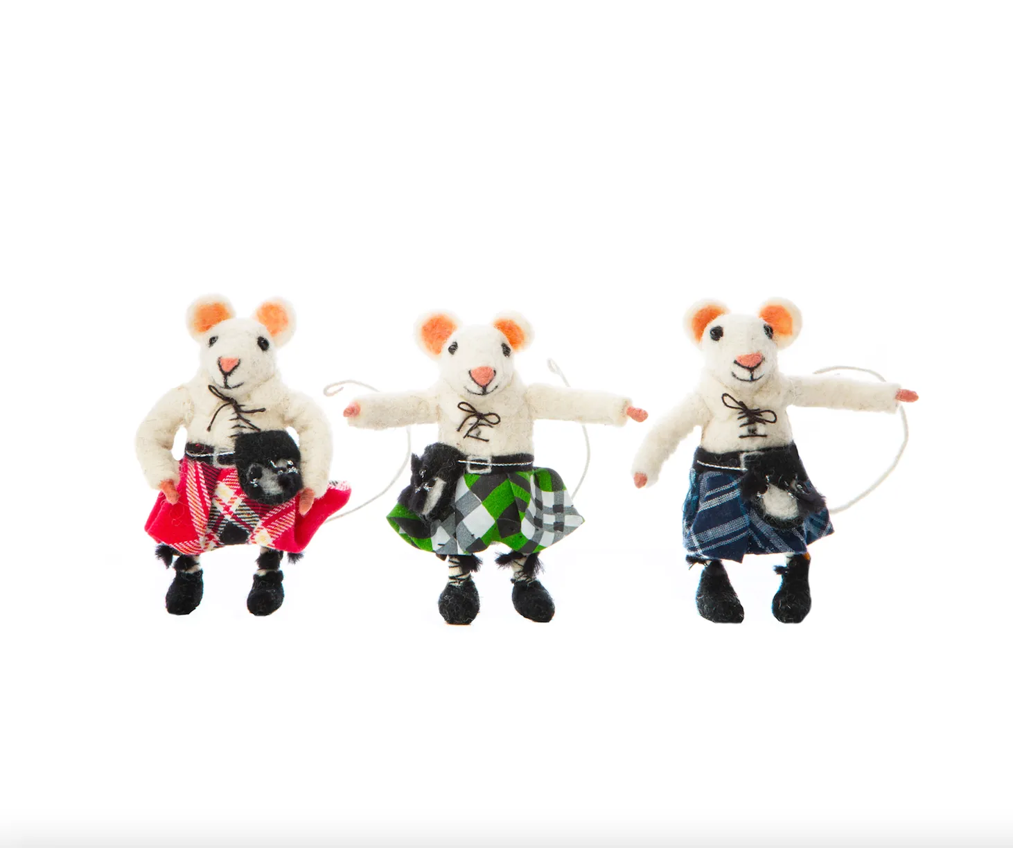 Scottish Highland Needle Felt Mouse in a Kilt