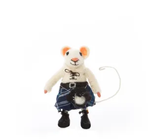 Scottish Highland Needle Felt Mouse in a Kilt