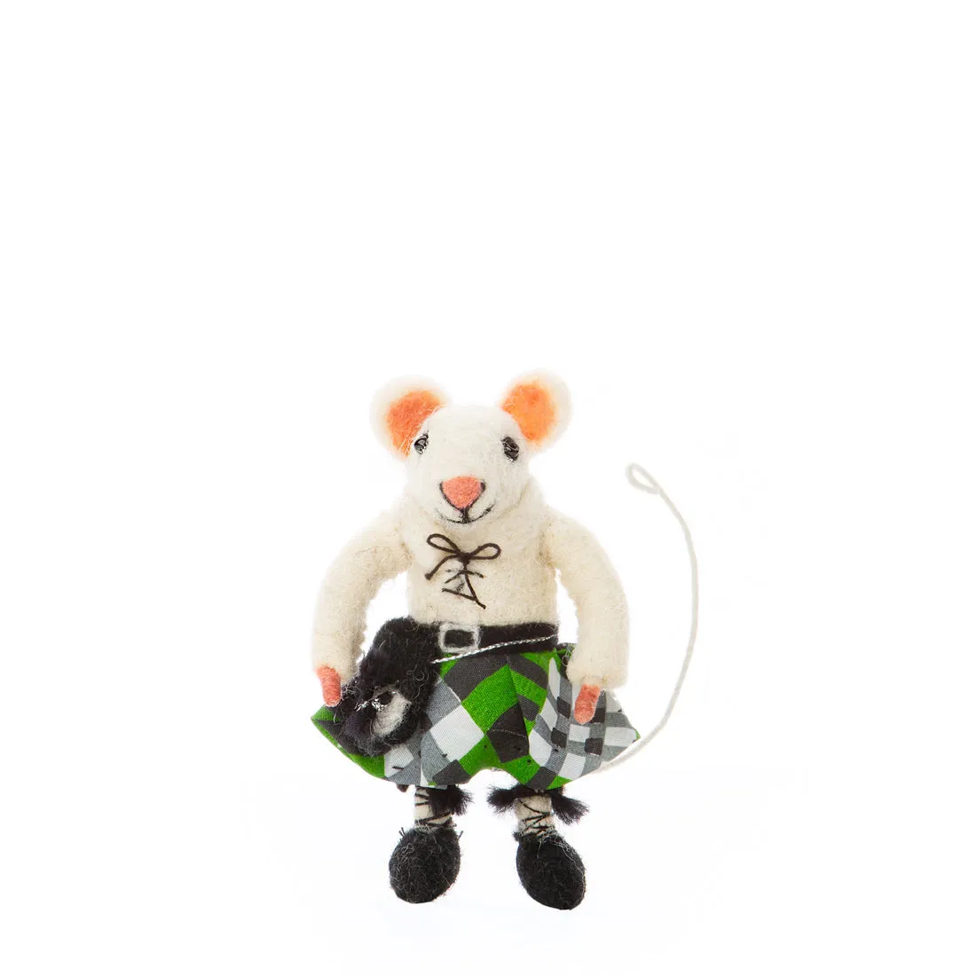 Scottish Highland Needle Felt Mouse in a Kilt