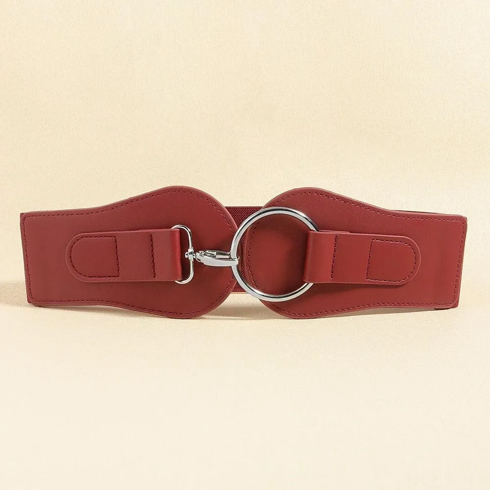 Simple Sweet Cool PU Leather Decoration Wide Belt – Stylish Business Accessory