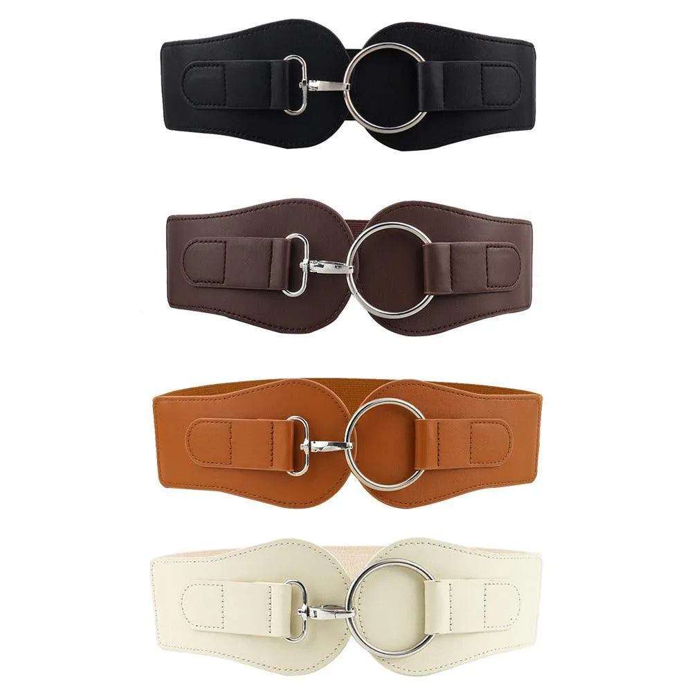 Simple Sweet Cool PU Leather Decoration Wide Belt – Stylish Business Accessory