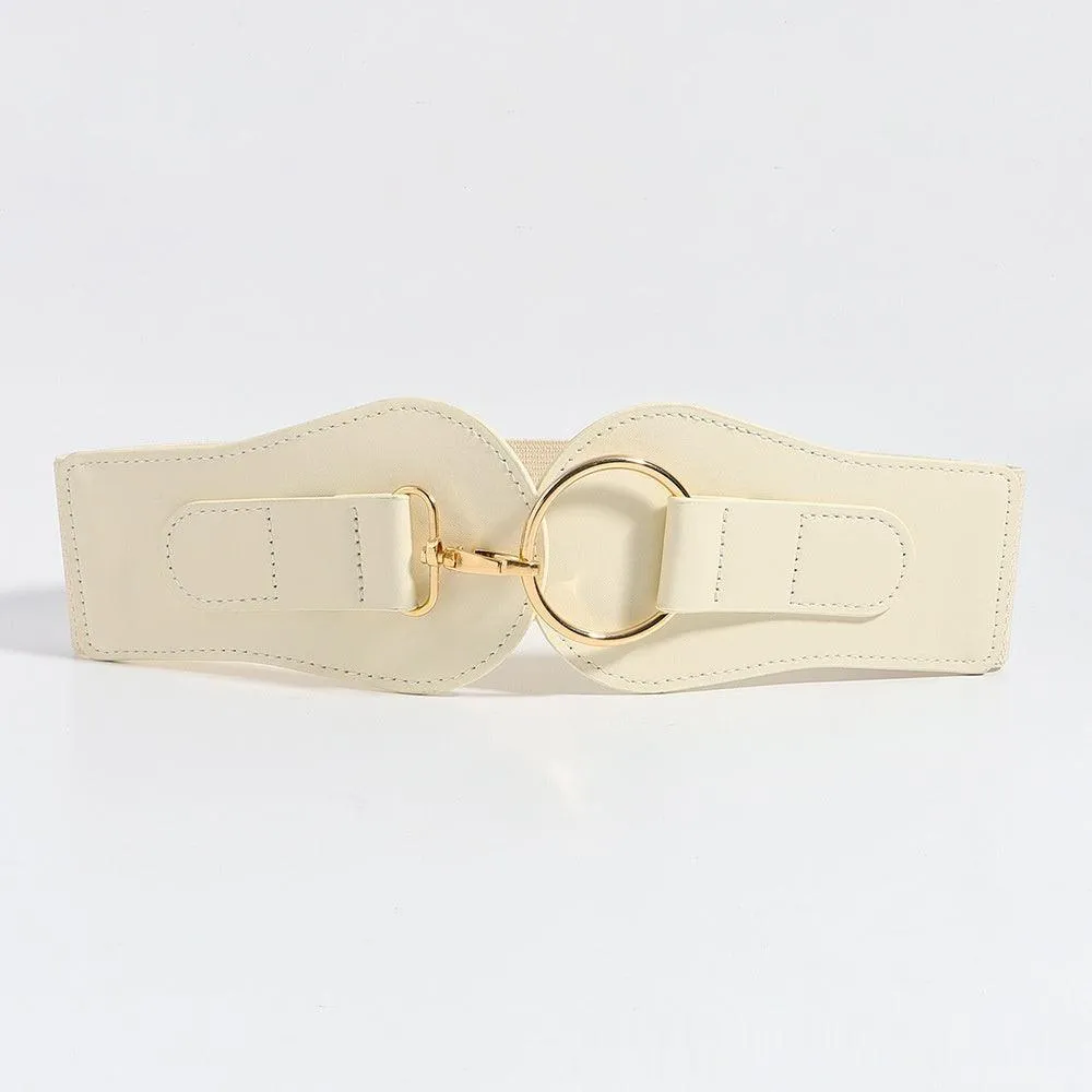 Simple Sweet Cool PU Leather Decoration Wide Belt – Stylish Business Accessory