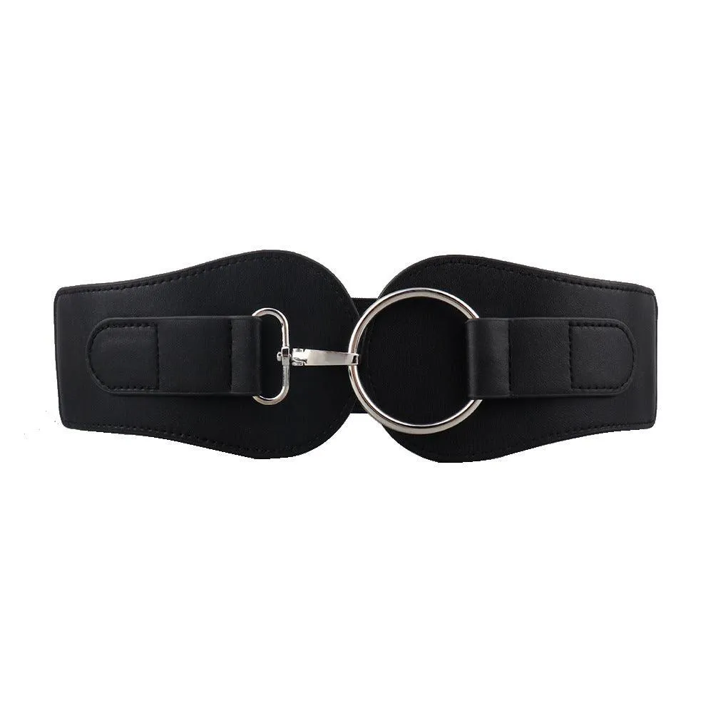 Simple Sweet Cool PU Leather Decoration Wide Belt – Stylish Business Accessory