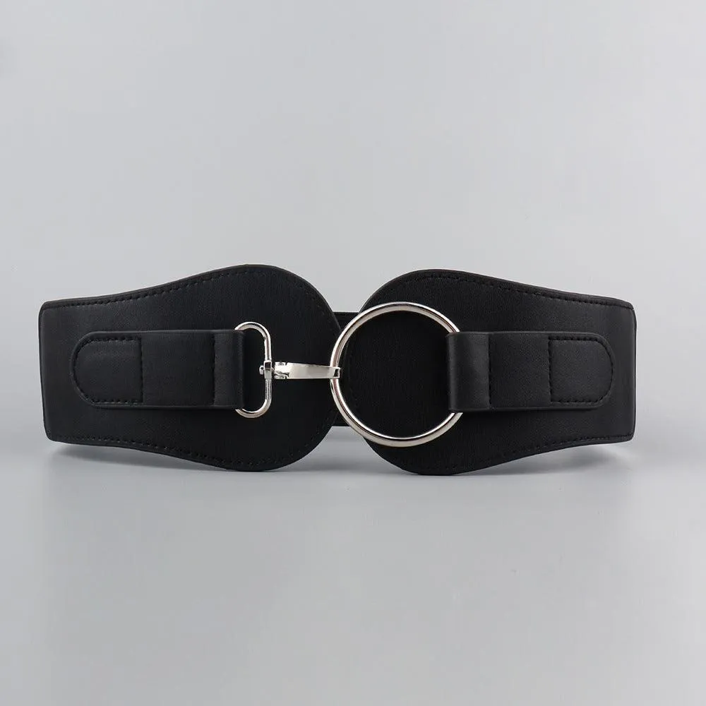 Simple Sweet Cool PU Leather Decoration Wide Belt – Stylish Business Accessory