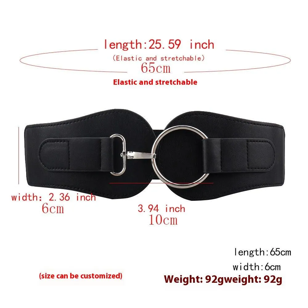 Simple Sweet Cool PU Leather Decoration Wide Belt – Stylish Business Accessory