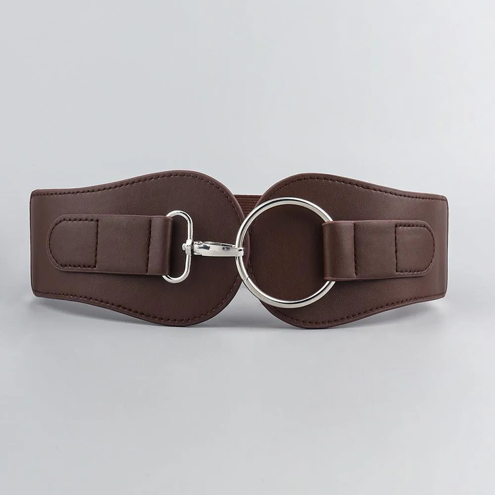 Simple Sweet Cool PU Leather Decoration Wide Belt – Stylish Business Accessory