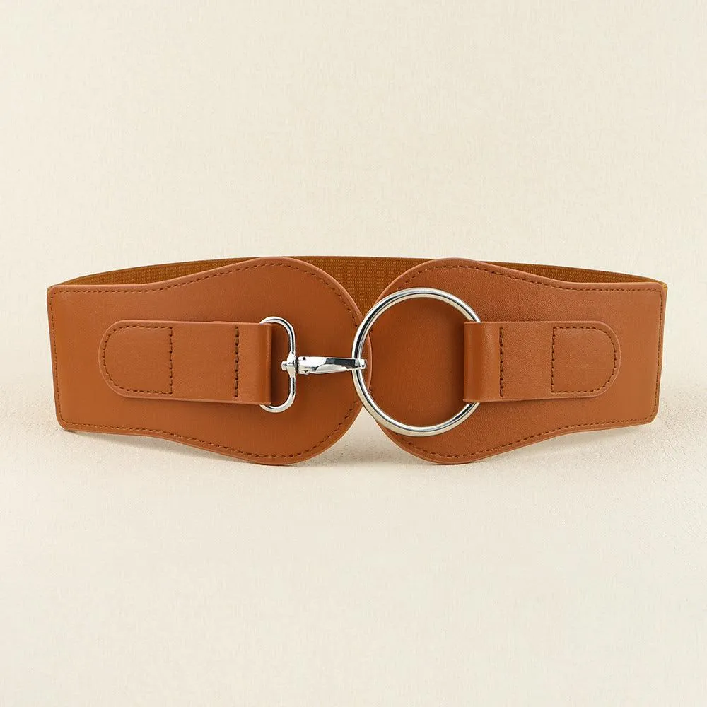 Simple Sweet Cool PU Leather Decoration Wide Belt – Stylish Business Accessory