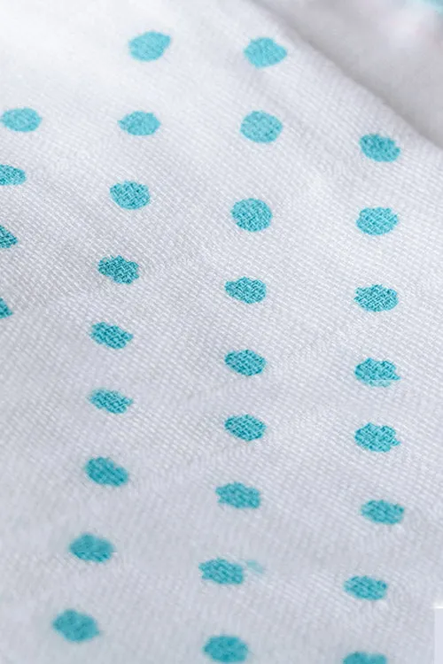 Soleilclo Teal Block-Printed Infant Wrap And Wipes Set