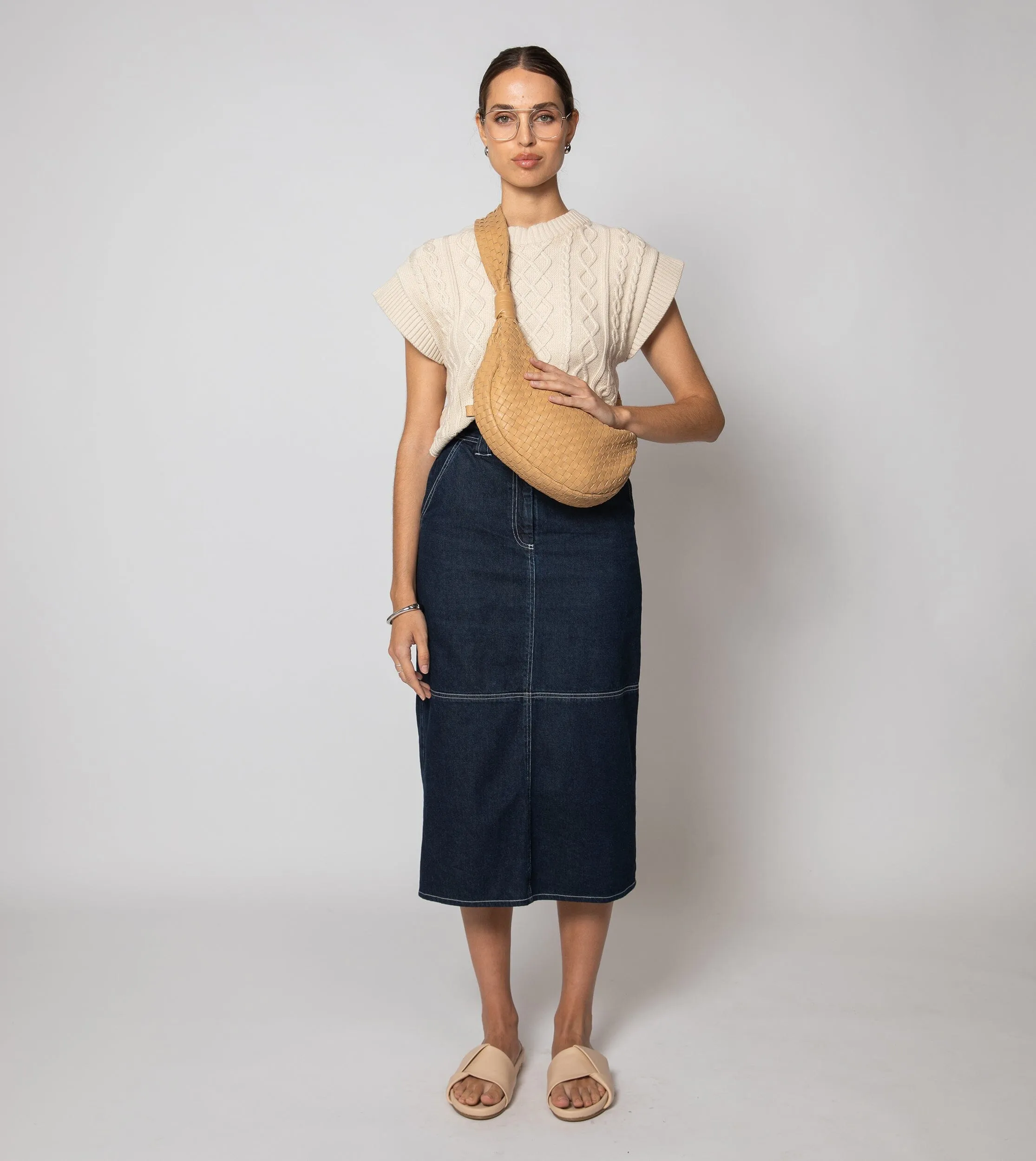 Sue Midi Skirt | Dark Denim