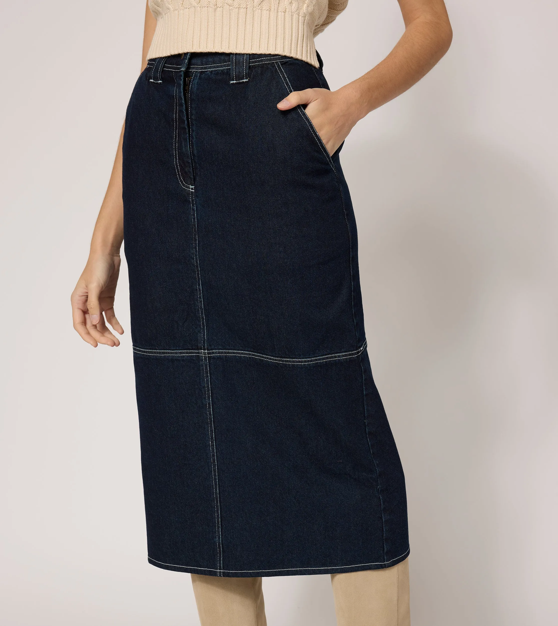 Sue Midi Skirt | Dark Denim