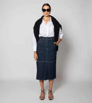 Sue Midi Skirt | Dark Denim