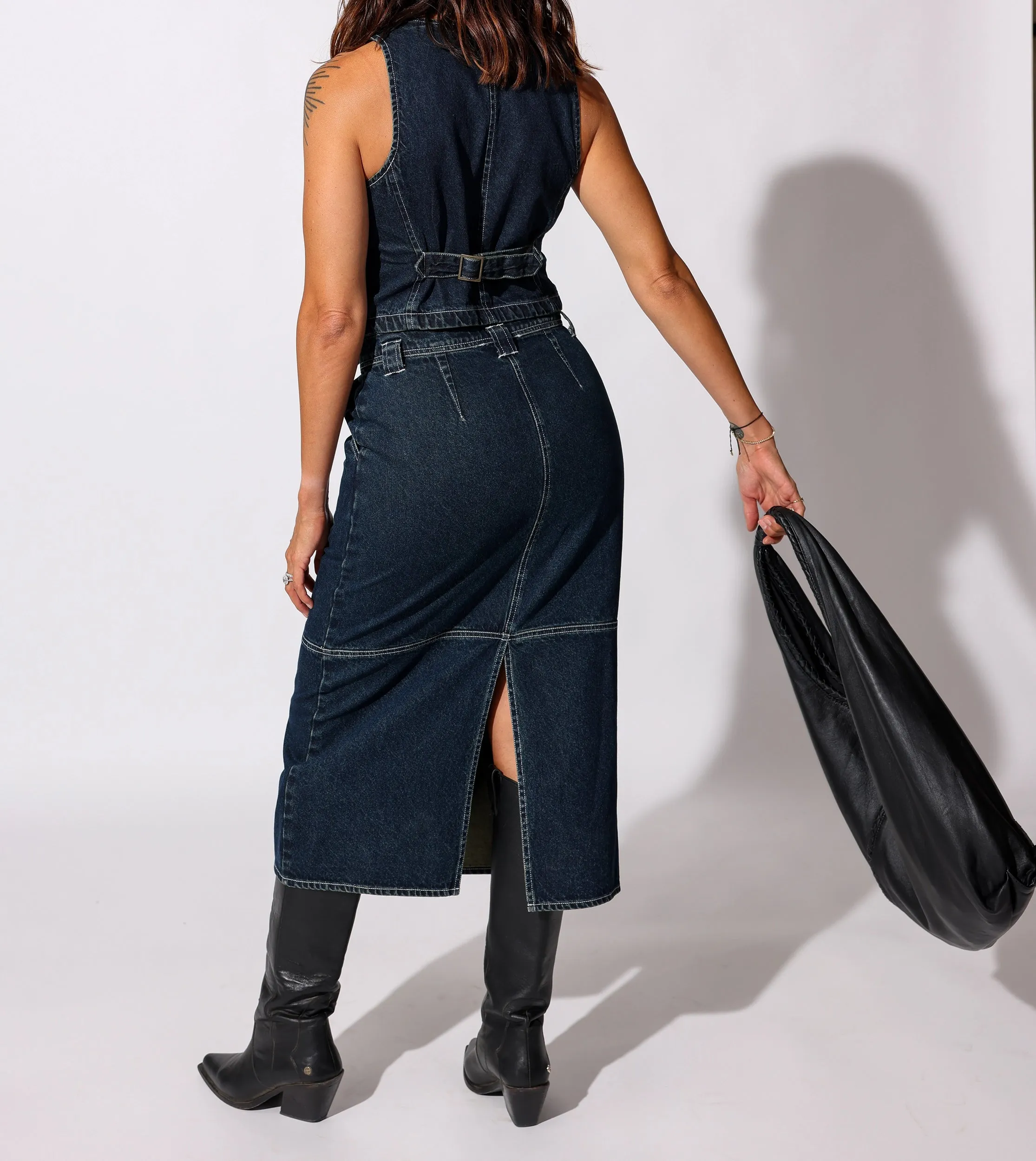 Sue Midi Skirt | Dark Denim