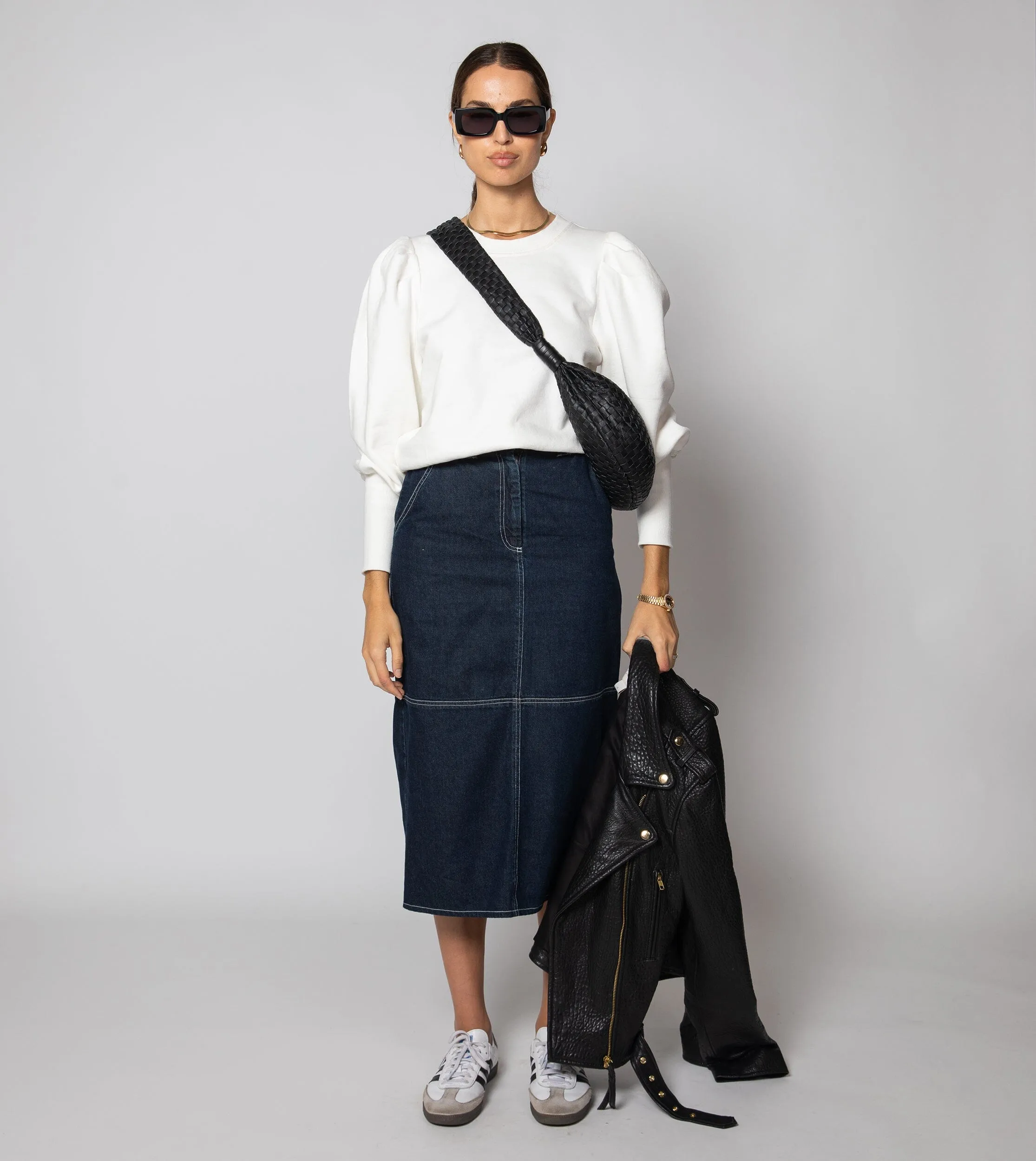 Sue Midi Skirt | Dark Denim